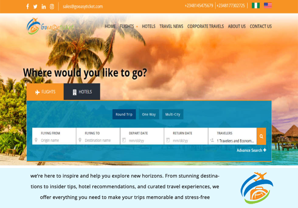 Goeasyticket.com - Flight and Hotel Solutions