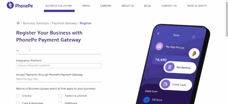 PhonePe Payment Gateway Registration Steps