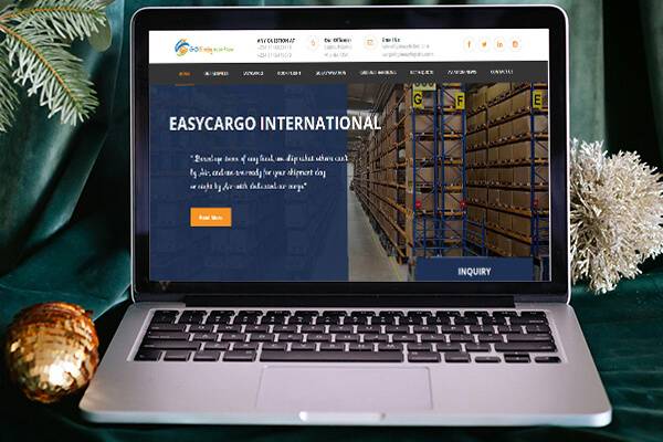 Logistics and cargo website with clear navigation for easy product discovery